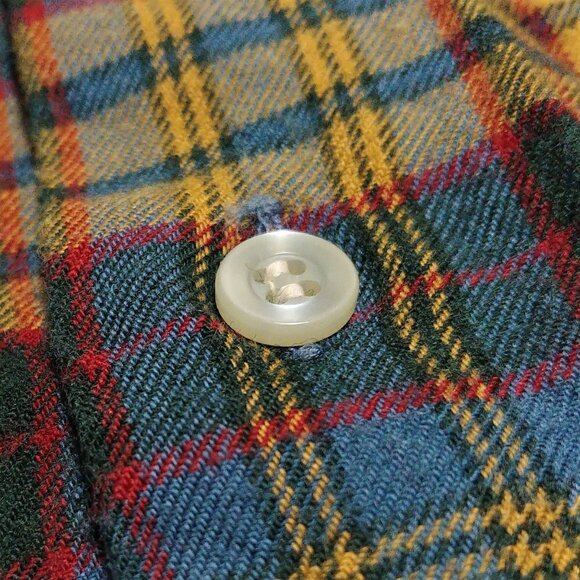 L.L. Bean 1950's Swiss Made Western Flannel Cotton Wool Button Down Shirt Sz L - Picture 9 of 13